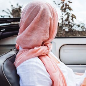 Woman wearing a soft jersey hijab - Premium Jersey Hijab set of 3